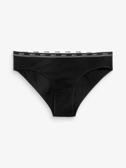 Next Noir - Lot de 4 culottes à logo en coton Bikini New