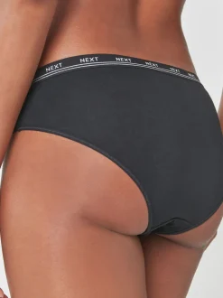 Next Noir - Lot de 4 culottes à logo en coton Bikini New