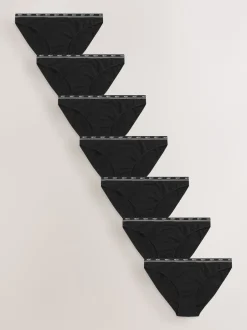 Next Noir - Lot de 7 culottes à logo en coton Échancrure haute Sale