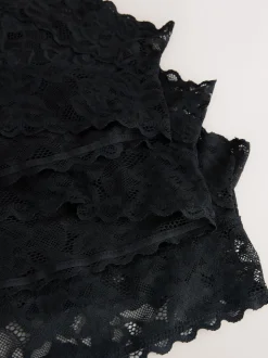 Next Noir - Lot de 3 culottes en dentelle Clearance