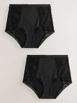 Next Noir - Lot de 2 culottes en dentelle et microfibre Discount