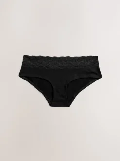Next - Lot de 4 culottes en coton et dentelle Noir Hot