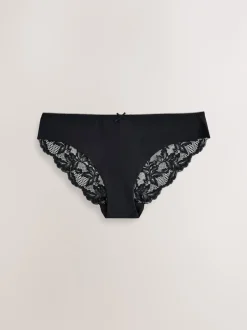 Next Noir - Lot de 7 culottes NVPL avec dos en dentelle Best