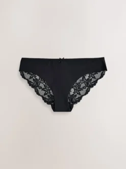 Next Noir - Lot de 7 culottes NVPL avec dos en dentelle Best