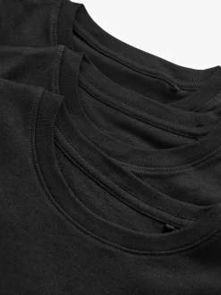 Next Noir - Lot de 3 débardeurs à manches courtes 100 % coton (1.5-16ans) Outlet