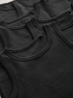 Next - Lot de 5 débardeurs (1.5-16ans) Noir Clearance