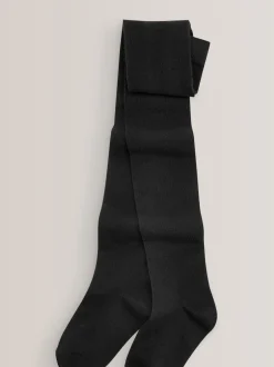 Next - Lot de 3 de collants pour l'école en coton riche Noir Outlet