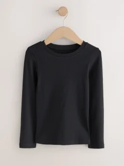 Next - Lot de 3 Hauts à manches longues côtelés (3-16ans) Noir