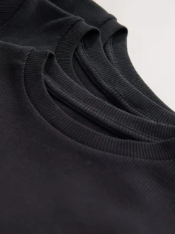 Next - Lot de 3 Hauts à manches longues côtelés (3-16ans) Noir