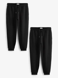 Next Noir - Lot de 2 Joggings Coupe ajustée à dos brossé