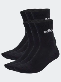 adidas Noir - Lot de 6 paires de chaussettes Linear Crew rembourrées
