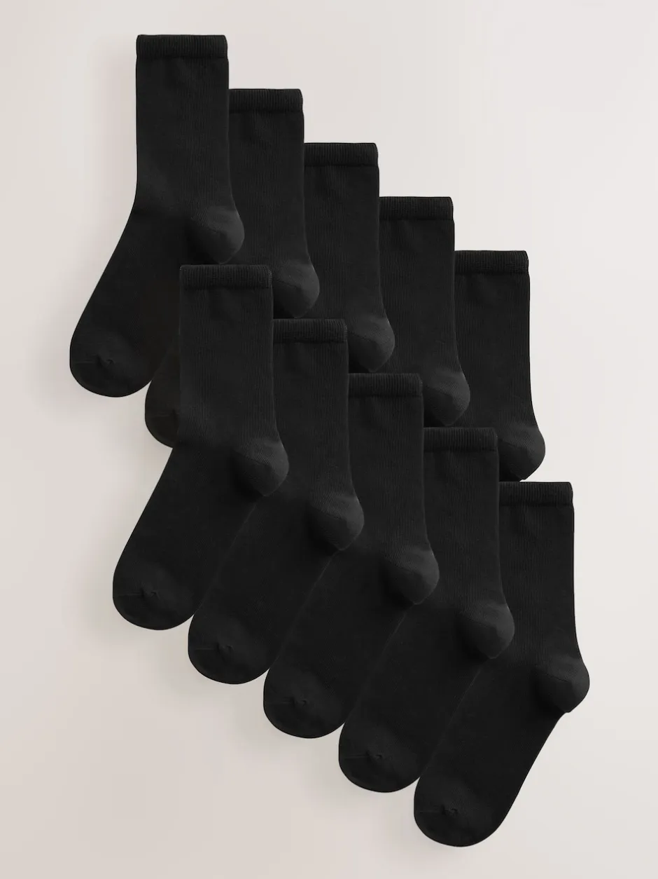 Next Noir - Lot de 10 paires de chaussettes de cheville de base Sale