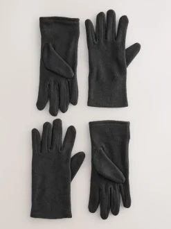 Next Noir - Lot de 2 paires de gants en polaire