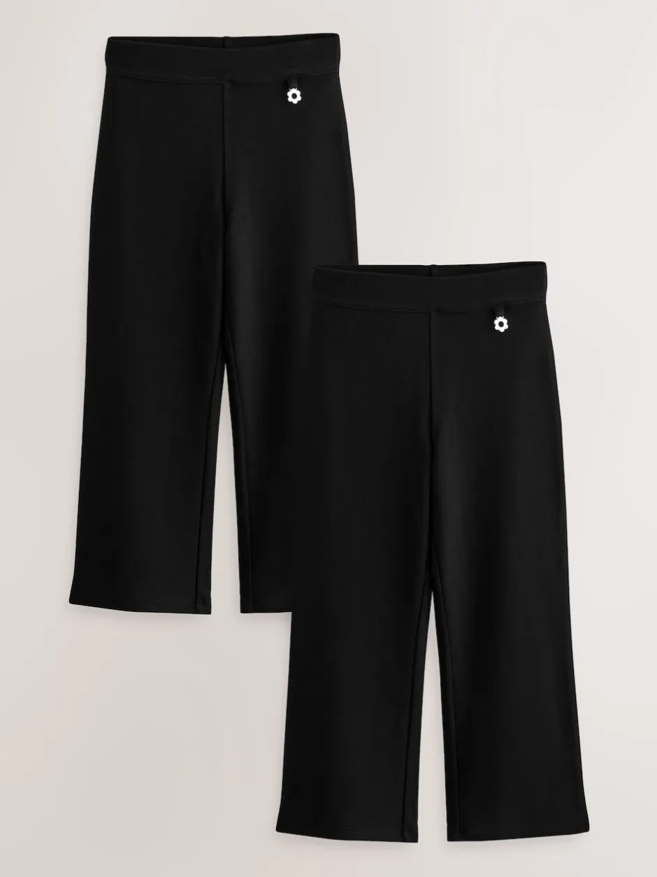 Next Noir - Lot de 2 pantalons d’école extensibles riches en coton à enfiler (3-17ans) Outlet