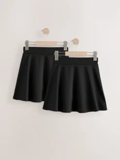Next Noir - Lot de 2 Pull On Skort en Jersey Extensible (3-17ans) New
