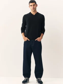 Next Noir - Lot de 2 pulls à col en V doux au toucher coupe classique