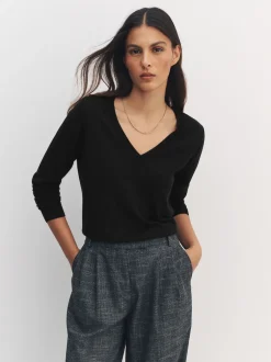 Next Noir - Lot de 2 pulls riches en coton doux à col en V Discount