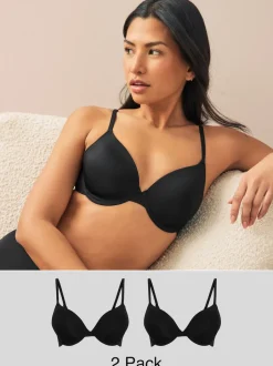 Next - Lot de 2 Soutiens-gorge A-E Smoothing Ultimate Comfort Noir New