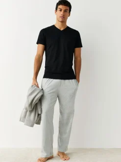 Next Noir - Lot de 5 T-shirts Col en V 100% Coton Coupe ajustée