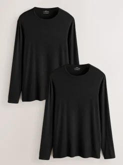 Next Noir - Lot de 2 t-shirts légers Thermogen à manches longues