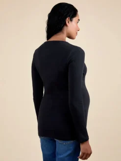 Jojo Maman Bébé - Lot de 2Hauts de grossesse et d’allaitement côtelés Noir Sale