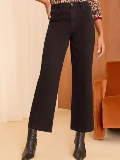 Love & Roses - Raccourci Ample Jeans Noir Outlet