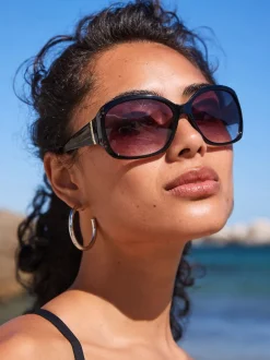 Next Noir - Lunettes de soleil à découpe effet dégradé