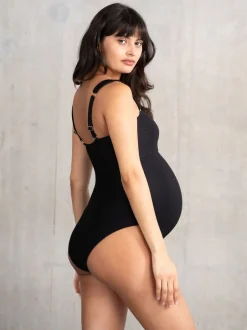 Seraphine Noir - Maillot de bain de grossesse Bandeau bleu texturé Best