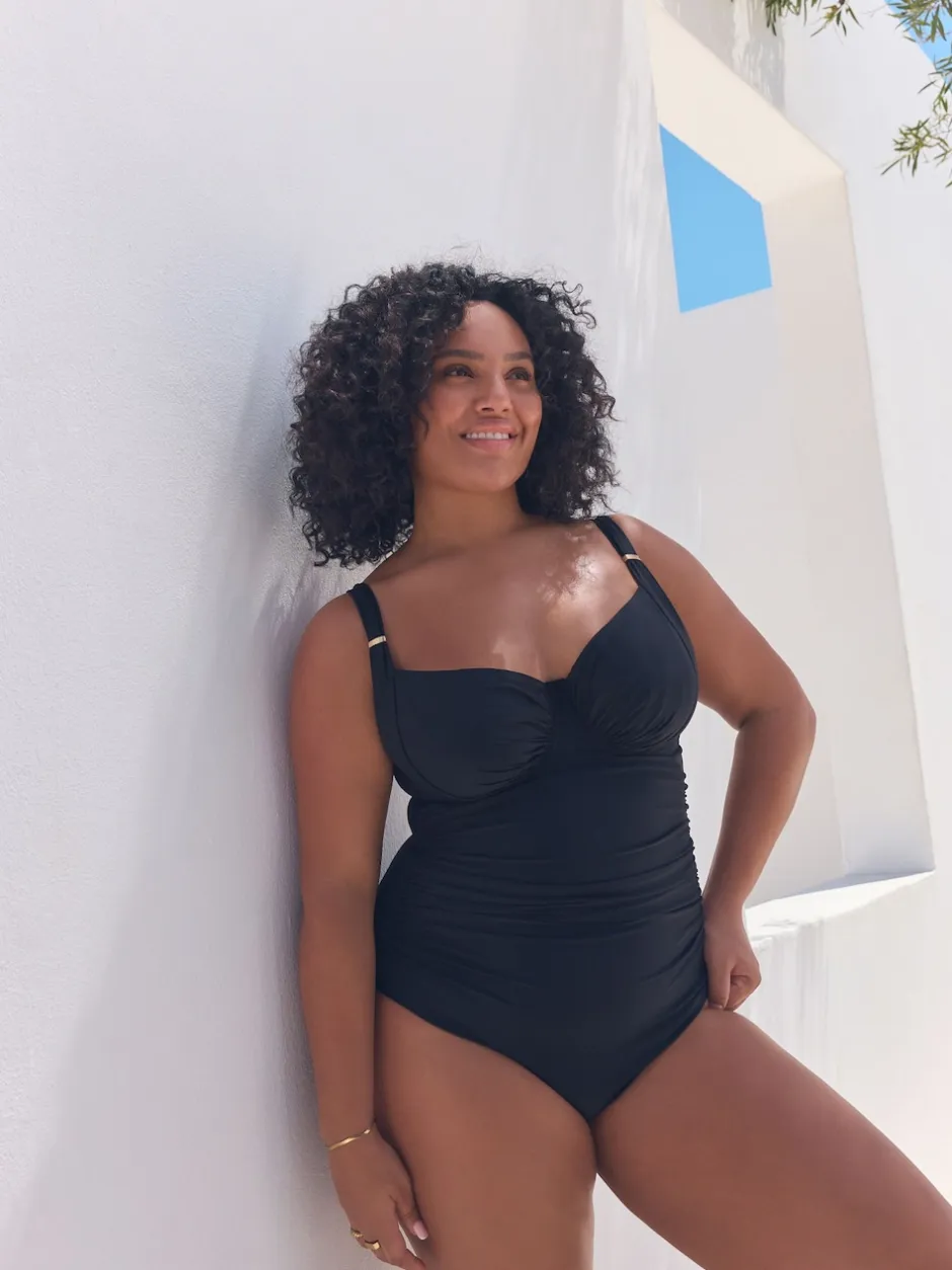 Next Noir - Maillot de bain DK à armatures avec contrôle du ventre Outlet