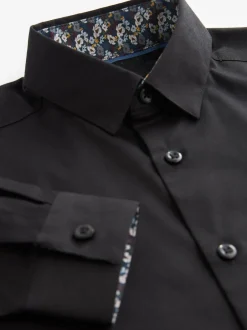 Next - Manches longues Chemises à bordures intelligentes (3-16yrs) Noir Best