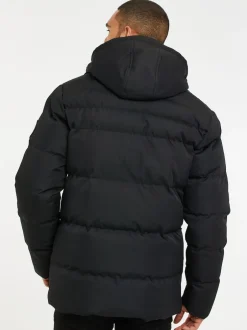 Threadbare Noir - Manteau bouffant imperméable à capuche de Online