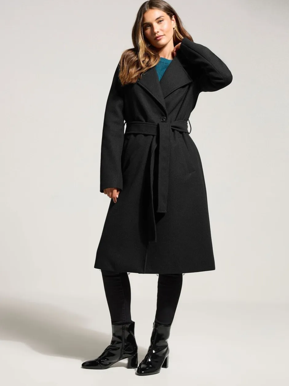 Long Tall Sally Noir - Manteau cache-cœur Outlet