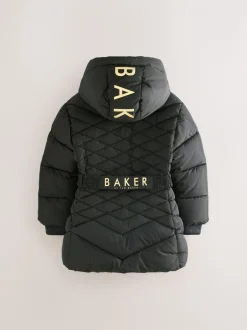 Baker by Ted Baker Noir - Manteau Ceinturé , mi-lourd, matelassé et Résistant à la douche Outlet