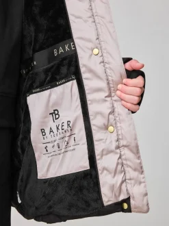 Baker by Ted Baker Noir - Manteau Ceinturé , mi-lourd, matelassé et Résistant à la douche Outlet