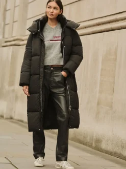 Next Noir - Manteau long rembourré imperméable Online