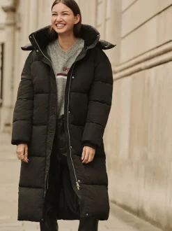 Next Noir - Manteau long rembourré imperméable Online