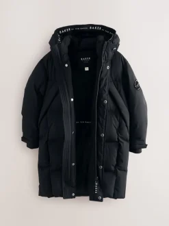 Baker by Ted Baker Noir - Manteau matelassé long imperméable Clearance