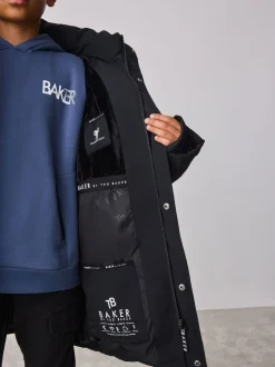 Baker by Ted Baker Noir - Manteau matelassé long imperméable Clearance