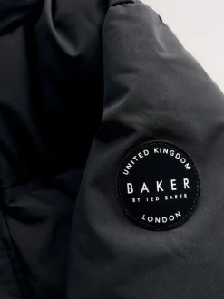 Baker by Ted Baker Noir - Manteau matelassé long imperméable Clearance