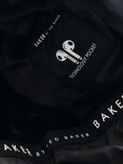 Baker by Ted Baker Noir - Manteau matelassé long imperméable Clearance