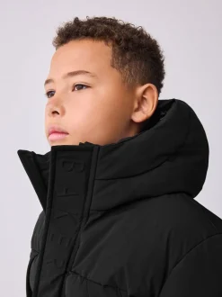 Baker by Ted Baker Noir - Manteau matelassé long imperméable Clearance