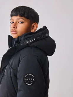 Baker by Ted Baker Noir - Manteau matelassé long imperméable Clearance