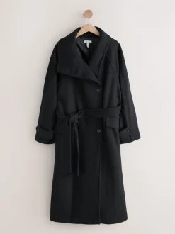 Next Noir - Manteau N. Premium en entonnoir Clearance