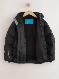 Next - Manteau rembourré doublé en micropolaire Résistant à la douche (3-17ans) Noir Clearance