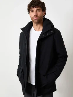 Threadbare Noir - Manteau matelassé à capuche imperméable Sale