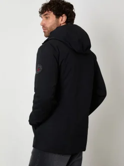 Threadbare Noir - Manteau matelassé à capuche imperméable Sale