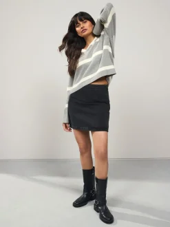 Next Noir - Mini jupe Jean Clearance