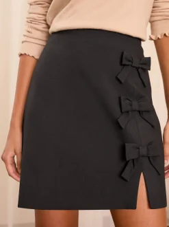 Love & Roses Noir - Minijupe à nœud Discount