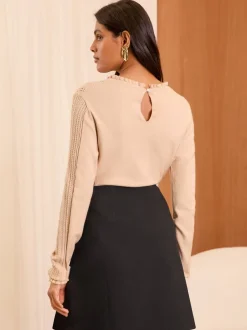 Love & Roses Noir - Minijupe à nœud Discount