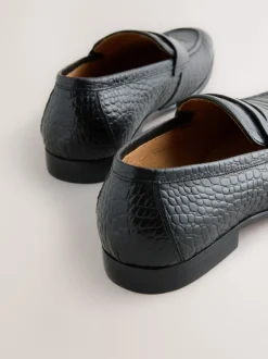 Next Noir - Mocassins en cuir embossé Online